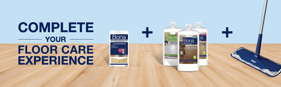 Complete your floor cleaning experience with the Bona Microfiber Pad, Bona Microfiber Mop and Bona Floor Polishes