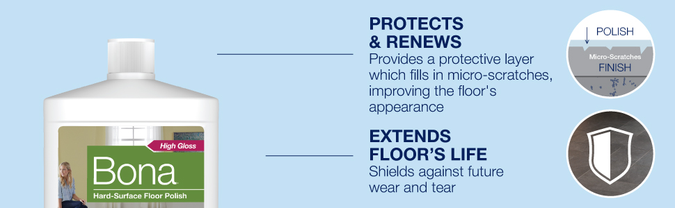 Provides a protective layer that fills in micro scratches to improve the floors appearance; Shields against future wear and tear