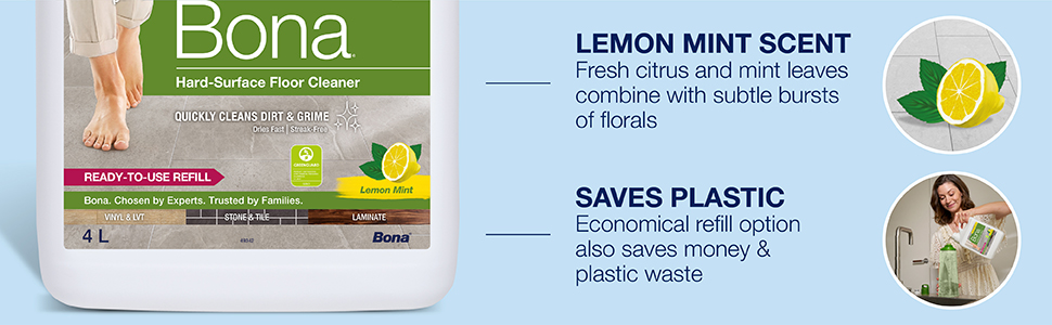 Lemon mint scent, saves plastic