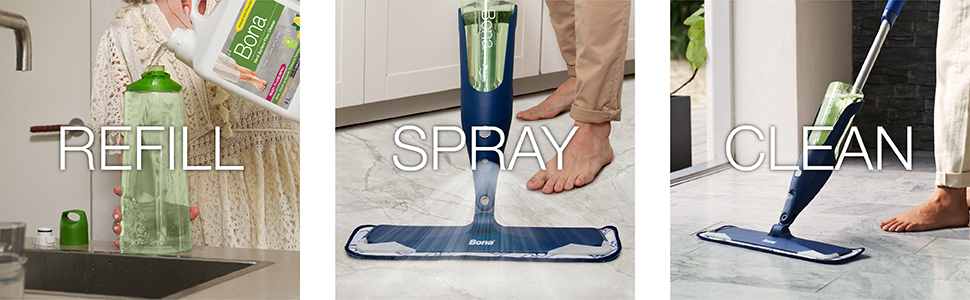 Refill, spray, clean