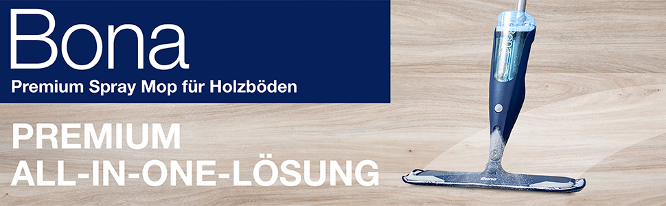 Abbildung des Bona Premium Spray Mop für Holzböden, welcher einen natürlichen Holzboden reinigt