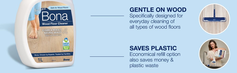 Gentle on wood, saves plastic