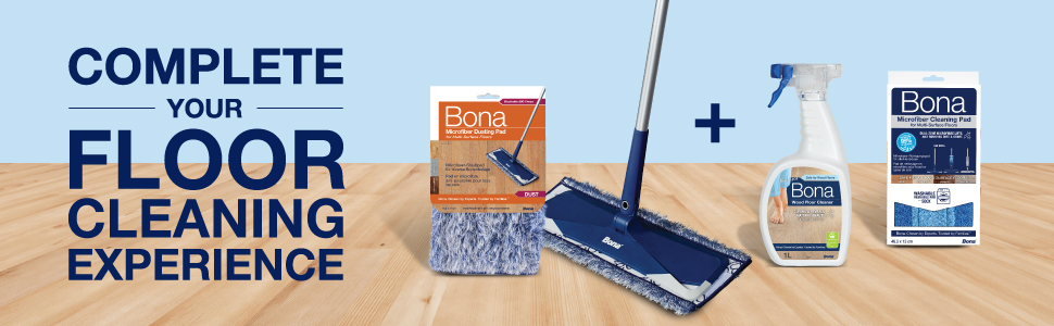 Complete your floor cleaning experience with the Bona Microfiber Pad, Bona Microfiber Mop; plus Bona Cleaning Pad and Bona Wood Floor Cleaners