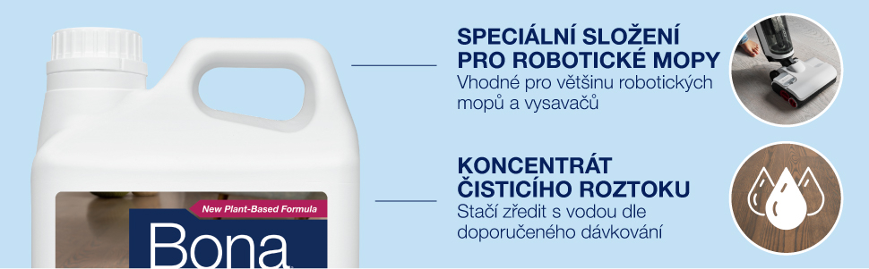 Unique machine Formulation Use with most mopping robots and mopping vacuums. concentrated Formula Just mix with water according to our recommended dosing