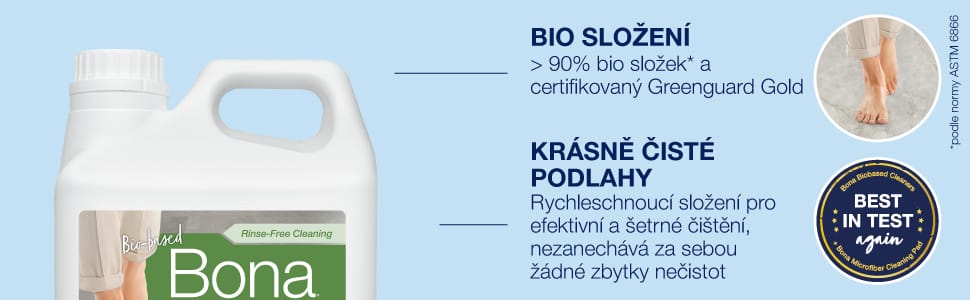 Save money with the economically sized Bona Hard Surface Floor Cleaner refill jug; Bona Hard Surface floor cleaner is SUSTAINABLY DEVELOPED, Waterbased, GREENGUARD GOLD certified & pH neutral