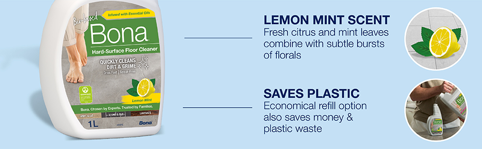 Lemon mint scent, saves plastic