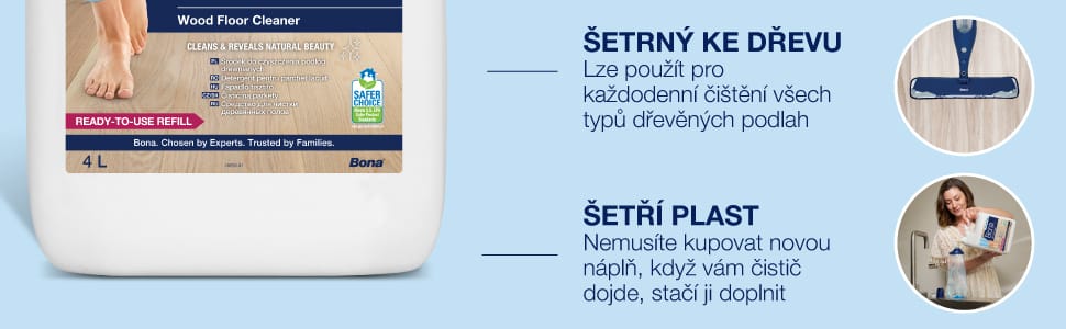 Ready-to-use - just spray and mop